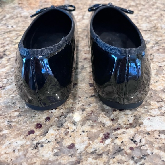 Cider Womens 39 Faux Patent Leather Bow Decor Square Toe Ballet Mary Jane Flats - Picture 12 of 15